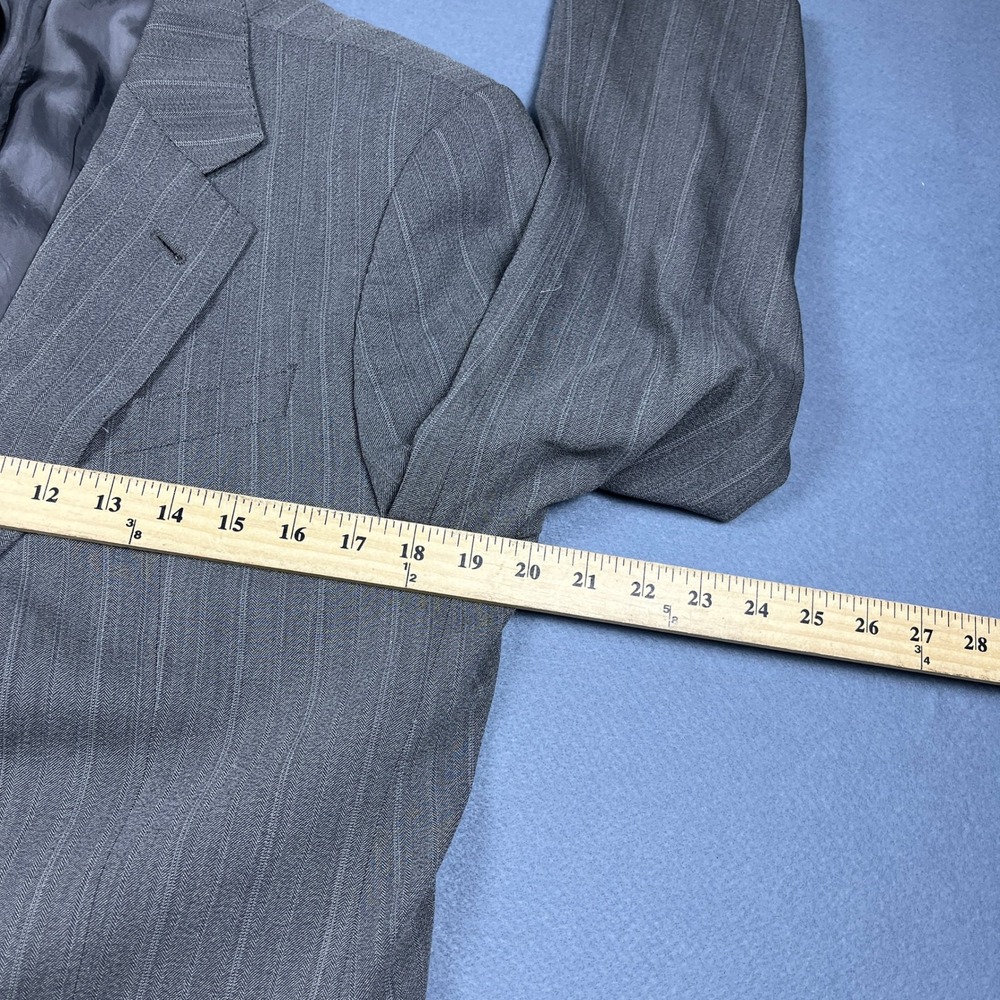 Armani Collezioni Mens Grey Pinstripe Herringbone Blazer Made in Italy Size 40R - Picture 11 of 16